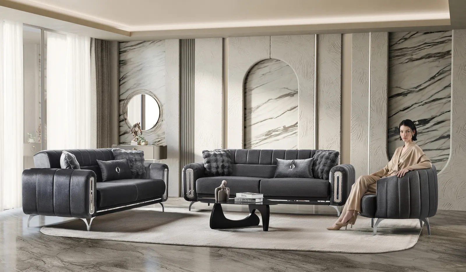 Dior Gri Koltuk Takımı